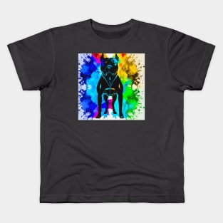 Pit Bull Terrier Colorful Painting Art Kids T-Shirt